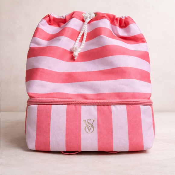 Victoria's Secret Handbags - Victoria's Secret Pink Striped Backpack